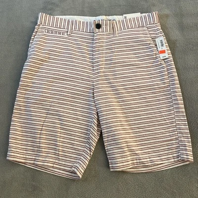 Nuevo Antiguo Azul Marino Informal Pantalones Cortos Para Hombre 32 Rojo Blanco Rayas Algodón Regalo para Papá Etiquetas Foto 1 de 4