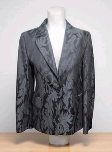 Chaqueta Blazer Botánica Max Mara Mezcla Lana Seda Talla 10 NEGRA Preppy Lux Oficina  - Imagen 1 de 8