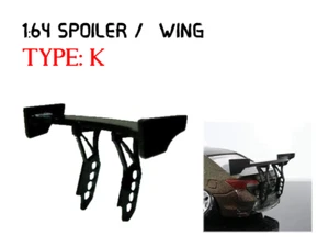 SW-K 1:64 Spoiler Personalizado/Ala Negro Acrílico Autoensamblaje Hot Wheels Tomica - Imagen 1 de 2