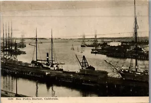 Vintage Ship Postcard Ships at the San Pedro Harbor CA 1905 Adolph Selige - Picture 1 of 3