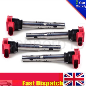 4*Red Coil Pack NGK Set For AUDI R8 2.0TFSI/2.0TSI A3/GOLF 5/LEON 06E905115E D - Picture 1 of 8