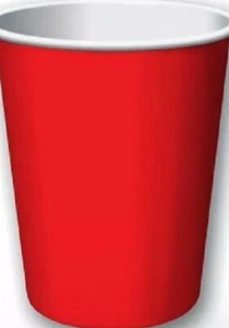 Classic Red 9 oz Hot Cold Paper Cups 8 Ct - Picture 1 of 1