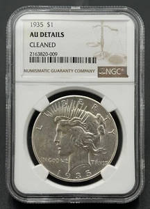 1935 P $1 Peace 90% Silver Dollar NGC Almost Uncirculated Low Mintage BetterDate - Picture 1 of 5