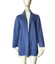 J CREW Blue Long Open Front Pockets Longsleeve Collared Cardigan Sweater Size M