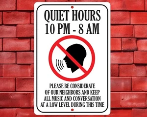 Custom Quiet Hours Sign for Short Term Rentals, Peaceful Lodging Notification - Picture 1 of 2