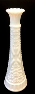 Vintage White Milk Glass 9" Flower Vase  - Picture 1 of 9