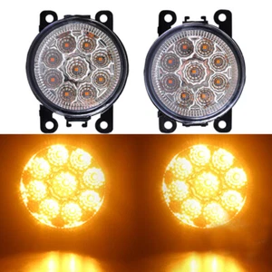 2x Amber 9LED Front Bumper Fog Light Lamp Fit for Nissan Ford Renault Mitsubishi - Picture 1 of 7
