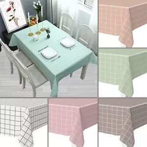 Gingham Small 0.5mm Check Tablecloth Wipe Clean PVC Vinyl Oilcloth Table Cover - Picture 1 of 36
