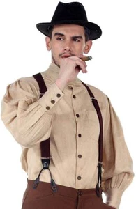 Shirt Steampunk viktorianisches Cosplay-Kostüm Herren Señor Leinen Gothic Shirt - Bild 1 von 35