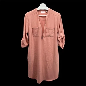 New York & Company Womens Tunic Dress with 1/4 Zip Adjustable Sleeve Size Medium - Picture 1 of 15