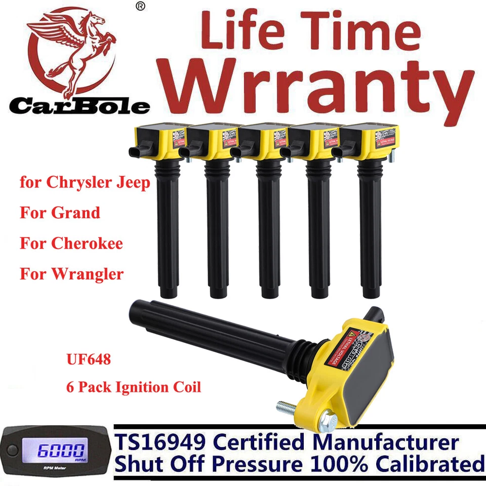 Paquete de 6 bobinas de encendido para Dodge Charger Durango Challenger Chrysler V6 3,6 L UF648 Foto 1 de 4