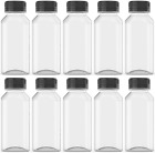 10 Pcs 8 Oz Plastic Juice Bottles Empty Clear Containers with Tamper Proof Lids 