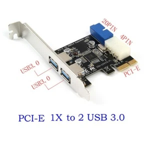 Dual Ports PCI-E to USB 3.0 HUB PCI 19pin Express Expansion Header Card Adapter - Bild 1 von 9