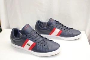 Lacoste Grad Vulc 120 2 P SMA Mens Blue Leather Lifestyle Sneakers Shoes 10.0 - Picture 1 of 9