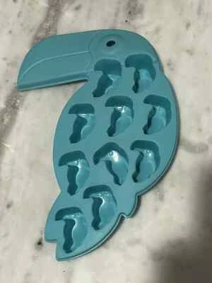 Tropical Tucan Silicone Easy Pop Out Ice Tray Cute Teal Blue Light Use - Image 1 of 2