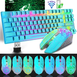 Wireless Tastatur Und Maus Set Funk Kabellos Keyboard für PC Laptop PS4 Xbox one - Bild 1 von 16