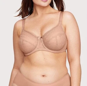 Women’s Glamorise nude beige lace comfort WonderWire bra size 42H - Picture 1 of 7