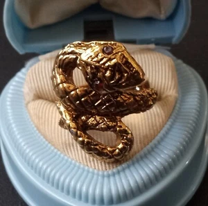Gold Tone Snake Ring US Size 6 3/4 - Picture 1 of 4