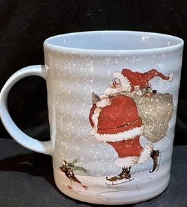 Santa Christmas 208 Park And Bag And A Lil Vogel Schlittschuh Kaffeebecher doppelseitig - Bild 1 von 9