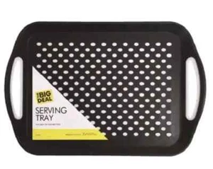 2 x Serving Tray Anti-Slip Plastic Rubber Grip Lap Tray Serve Food Dinner Drinks - Picture 1 of 1