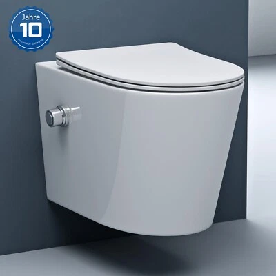 doporro Edle Design Toilette Hänge-WC-Bidet mit komfortablem Silentclose WC-Sitz - Bild 1 von 4