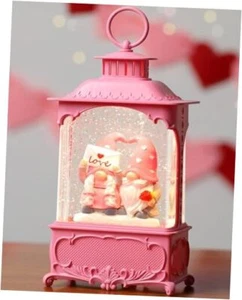 Valentines Day Snow Globe Gnome Snow Globe Lantern, Lighted Gnome Lover - Picture 1 of 7