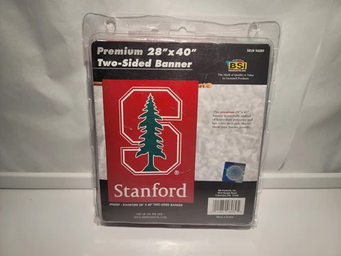 NIB BSI Stanford University Cardinal 28"x40" Premium Two Sided Banner House Flag Cover