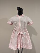 Lisa Marie Fernandez x Target Pink Gingham Plaid Shirt Tie Button Dress Size S