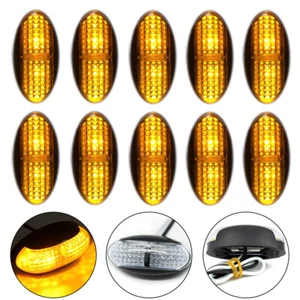10x Amber 4 LED Side Clearance Marker Light Car Truck Tail Trailer Lamp 12V-24V - Picture 1 of 8