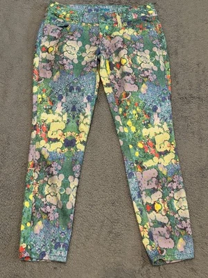 Леггинсы женские L'amour джинсы 7 джинсовая ткань разноцветные с цветочным принтом эластичные повседневные - Изображение 1 из 4