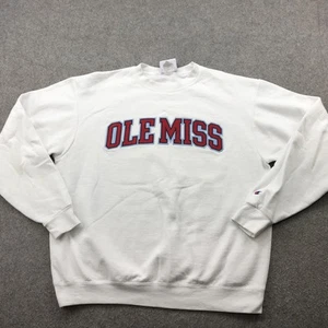 Sudadera Ole Miss Rebels Para Hombre Grande Blanca NCAA Fútbol Campeón Cuello Redondo - Imagen 1 de 10