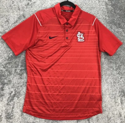 St. Louis Cardinals Polo Mens Large Red MLB Baseball Nike Dri-FIT Team Shirt - Image 1 of 4