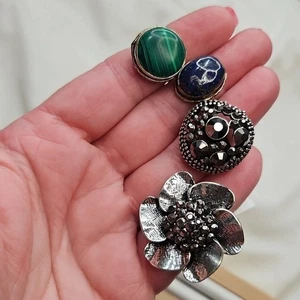 Lote de 4 anillos de moda para damas cristales de plata estrás piedras preciosas florales nuevos sin etiquetas - Imagen 1 de 9