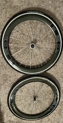 Juego de ruedas de bicicleta de carretera cubierta de carbono/aleación HED Jet 6 freno de llanta Shimano 10s 700c Foto 1 de 4