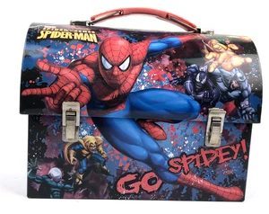 Marvel The Amazing Spider-Man Tin Metal Lunch Box Spider Sense Go Spidey! - Picture 1 of 8
