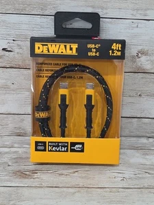 1x DeWALT Reinforced Braided 4 ft. USB-C Charging Cable DXMA1311362 (Z) - Photo 1 sur 4