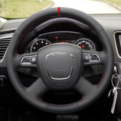 Cubierta de cuero del volante Red-Line para Audi A5 Cabriolet 2009 2010 2011 Foto 1 de 4