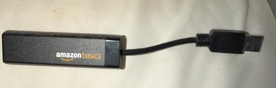 Amazon Basics USB 3.0 to 10/100/1000 Gigabit Ethernet Internet Adapter, Black - Image 1 of 1