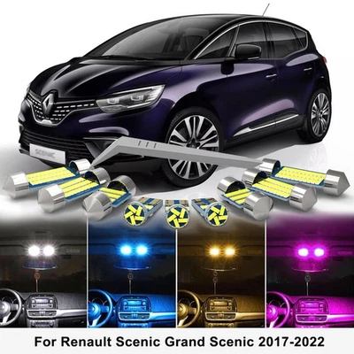 12x LED Interior Dome Light Bulb Kit For Renault Scenic Grand Scenic 4 2017-2022 - Imagem 1 de 4