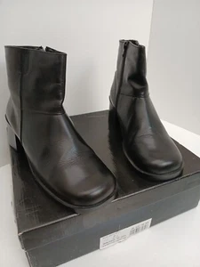 Stivaletti Dorothy Perkins taglia 7 neri in pelle punta quadrata tacco a blocco zip laterale. - Foto 1 di 19