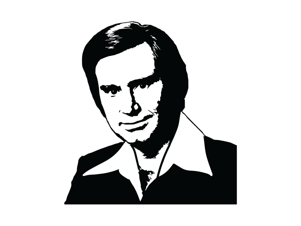 George Jones VINYL DECAL bumper sticker, country singer, White Lightning, car