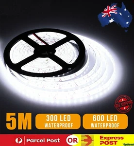 Waterproof 300/600 LEDs Cool White DC 12V 5M 3528 SMD Bright LED Strip Lights AU - Picture 1 of 11