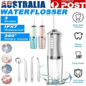 Cordless Water Flosser Dental Oral Irrigator Portable Teeth Cleaner 4 Jet Tips - Picture 1 of 15