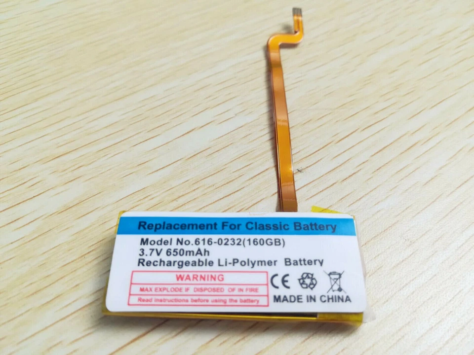Batería Interna Li-ion 650mAh para iPod Video 5to 30GB Clásico 7mo 160 120GB Foto 1 de 3