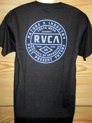 MENS RVCA HEATHER BLACK T-SHIRT SIZE M - Image 1 of 3