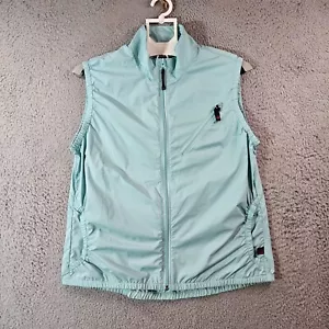 Woolrich Vest Women Medium Windbreaker Full Zip Poly Lightweight Light Green - M - Picture 1 of 13