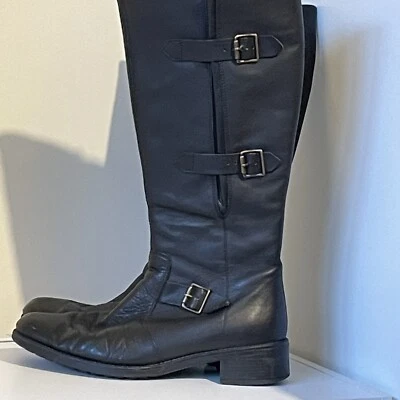 Botas altas de becerro de cuero suave negras RIEKER ANTISTRESS UK 5 / EUR 38 ajustables Foto 1 de 4