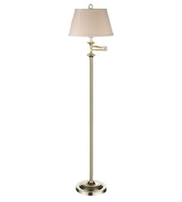 Wentworth Polished Brass Swing Arm Floor Lamp