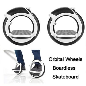 Orbit Wheel Skateboard 2 Wheels Pedal Boardless Skate Board Black, Easy to Carry - Picture 1 of 14