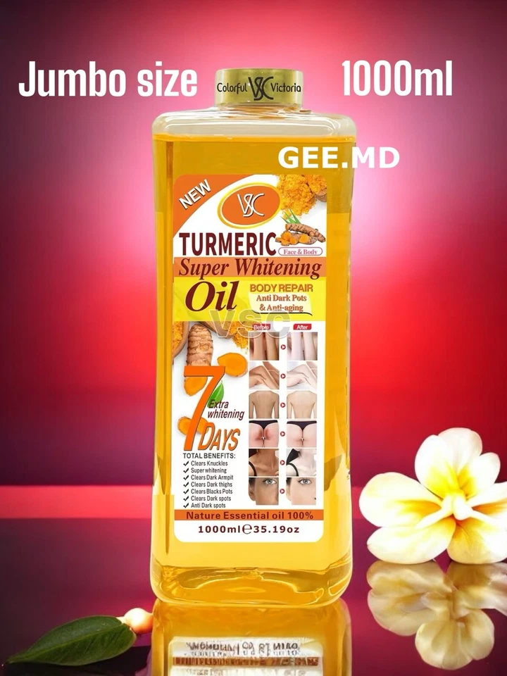 Turmeric Super Whitening Oil Dark spots Body Corrector 1000ml USA Holiday Sale - Image 1 of 4